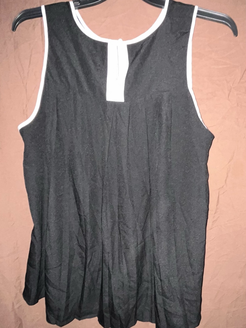 Violet & Claire Black Tank with White Trim
